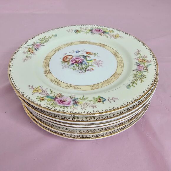 Vintage Set 6 Maruichi China Dinner Plates 6" Replacements Rose Discontinued - Picture 6 of 9